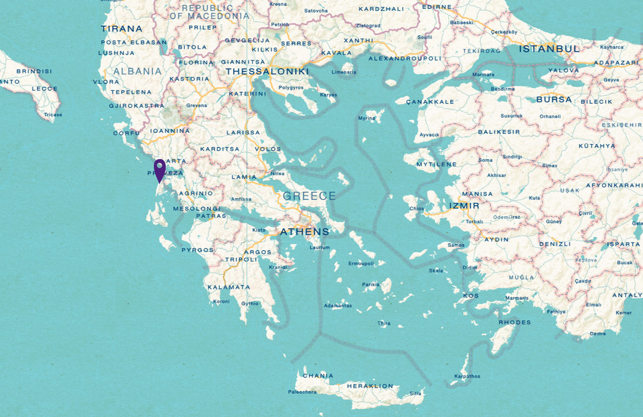 lefkada greece on map